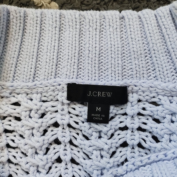 J. Crew Wide-neck beach sweater with pointelle stitch (light blue) - Picture 8 of 11